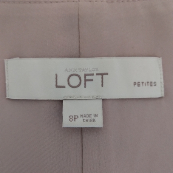 8 Petite POCKETS Ann Taylor LOFT Purple Dress Knee Length Sleeveless Abstract - Picture 9 of 10